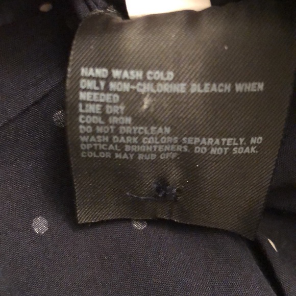 GUC Uniqlo Dark Navy Polka Dot Long Sleeve Button Down Shirt - Picture 7 of 7